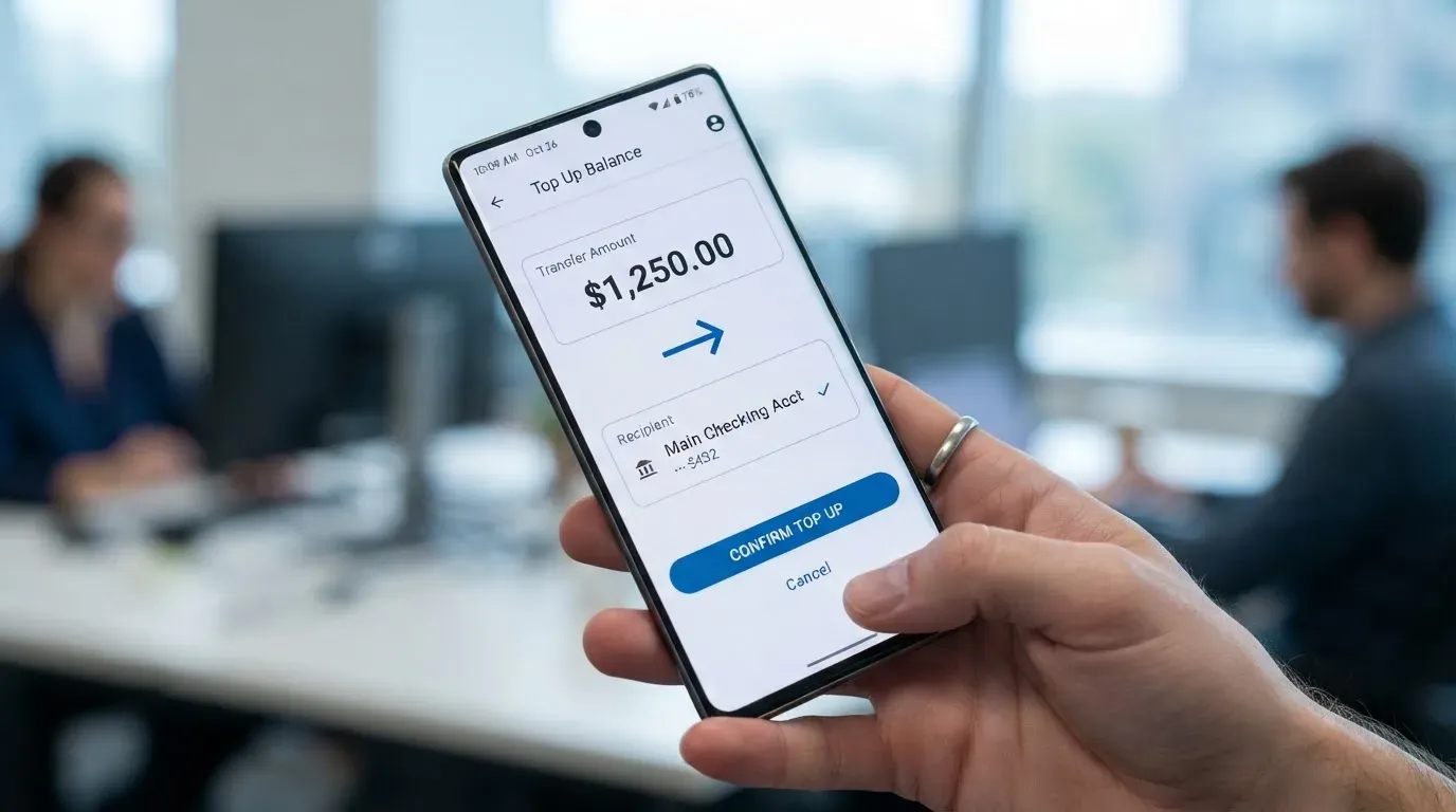 A phone showing a stablecoin transfer screen
