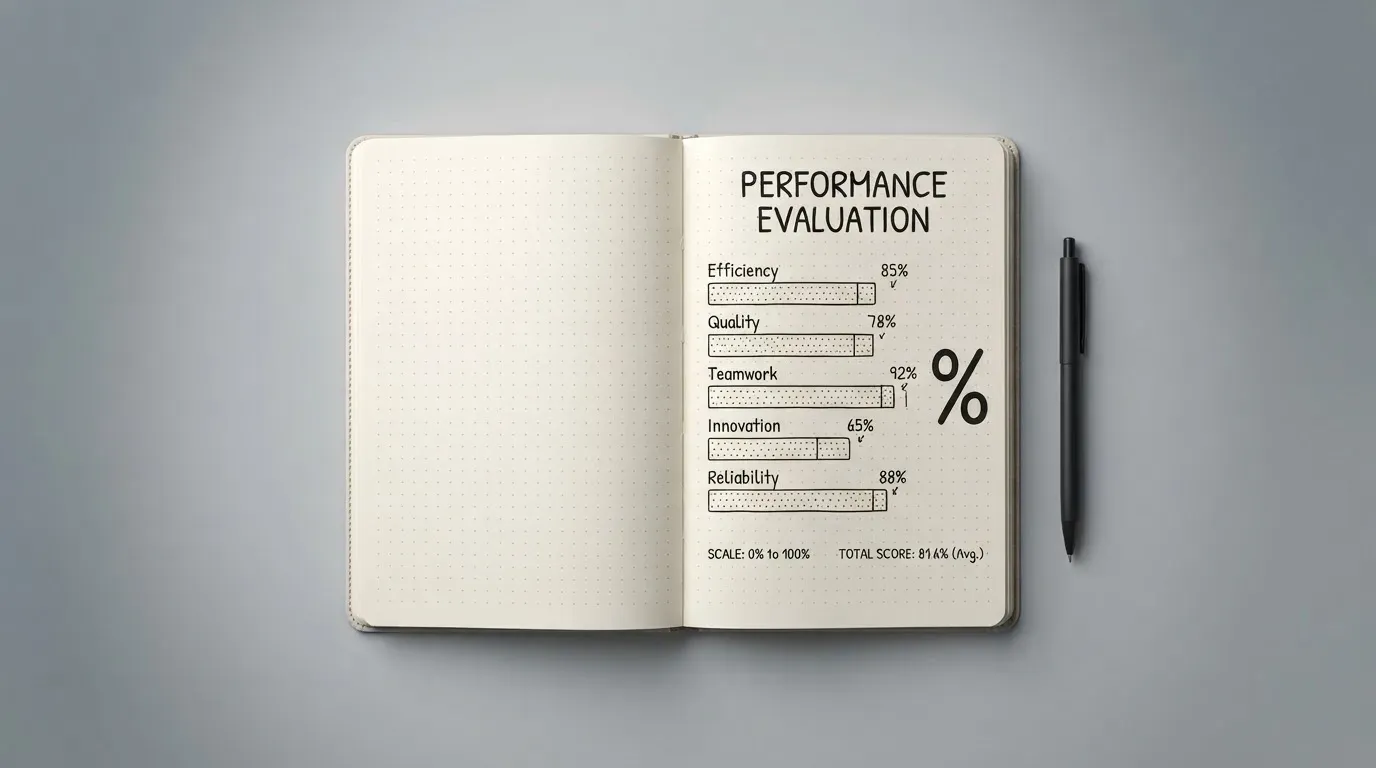 A notebook with a hand-drawn comparison table and a pen
