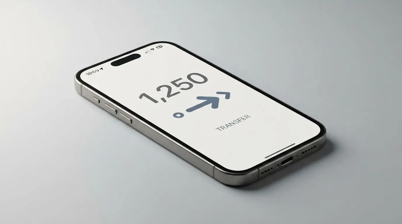 A phone showing a stablecoin transfer screen