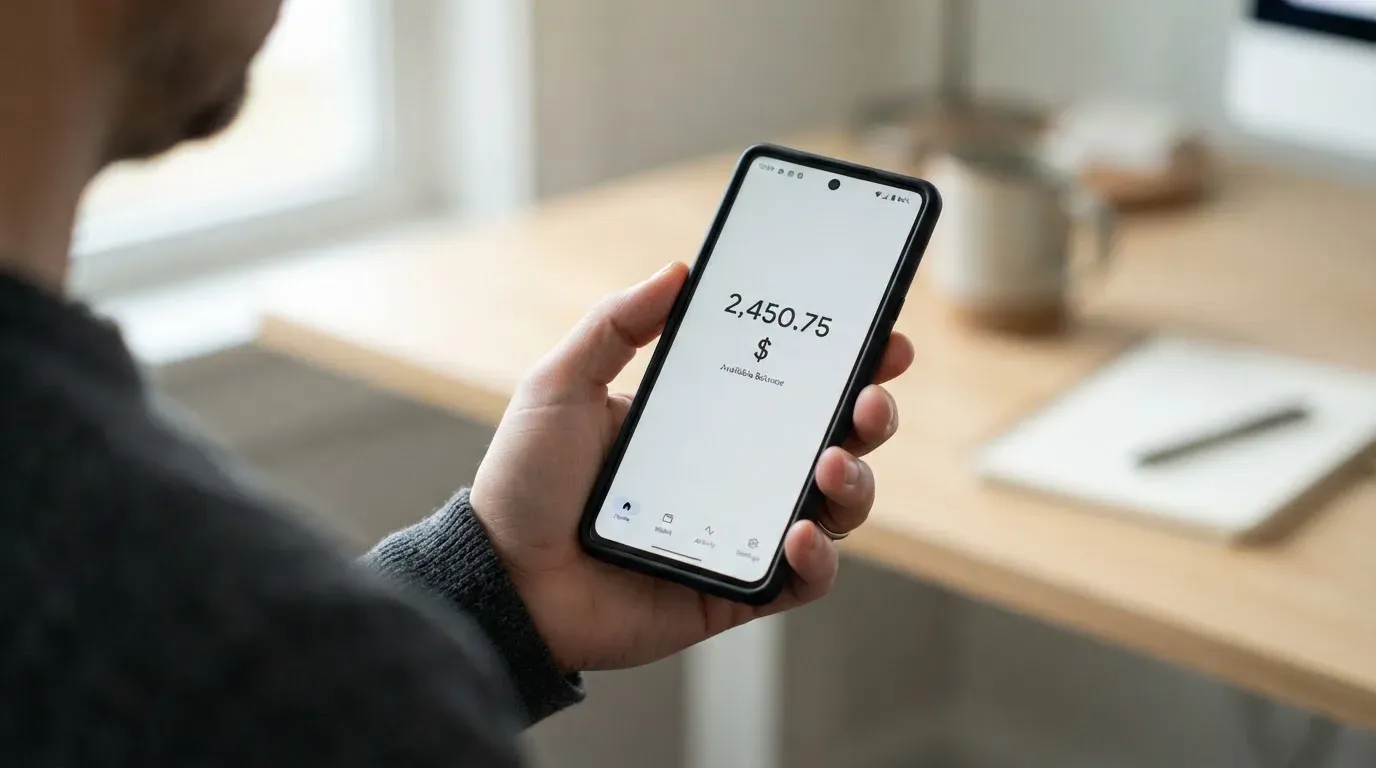 A phone showing a stablecoin transfer screen