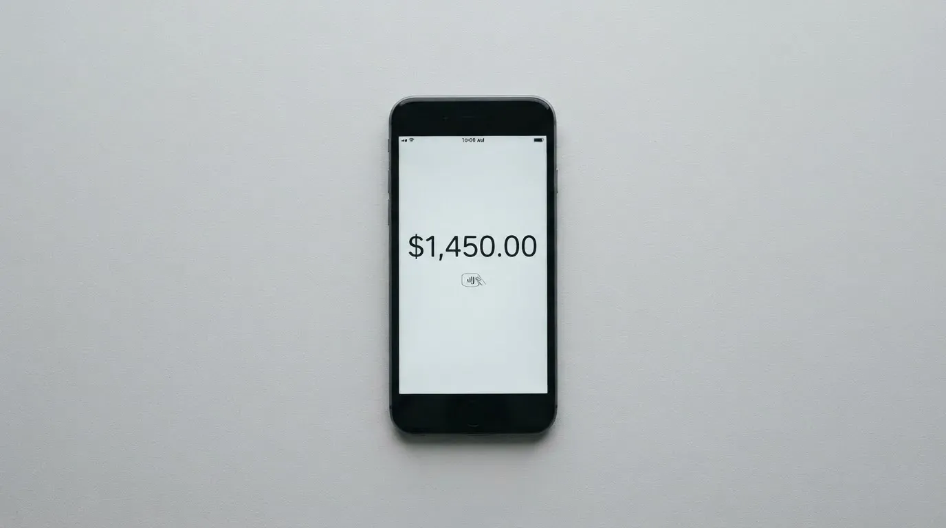 A phone showing a stablecoin transfer screen