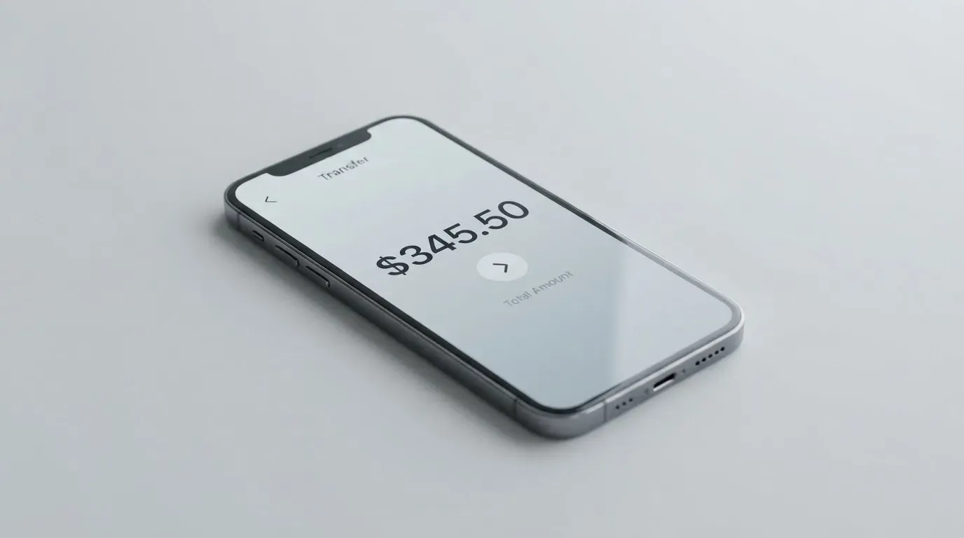 A phone showing a stablecoin transfer screen