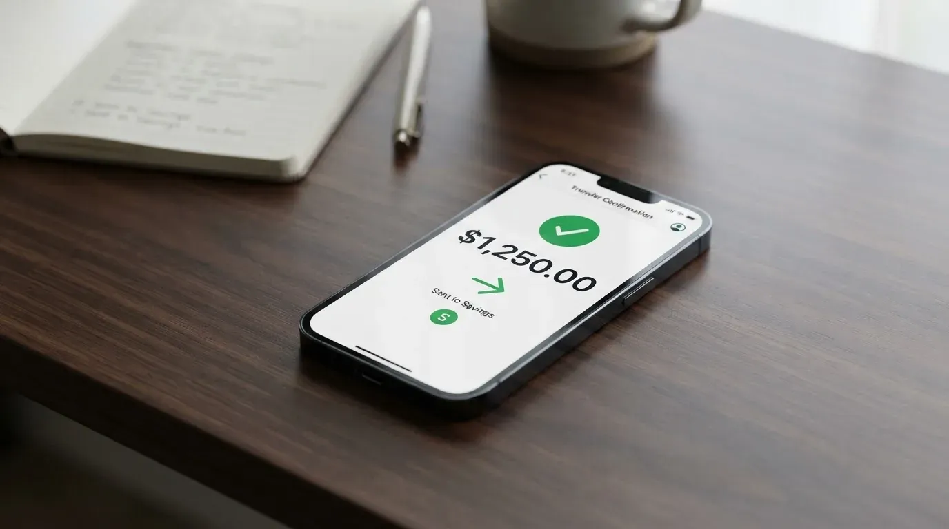 A phone showing a stablecoin transfer screen